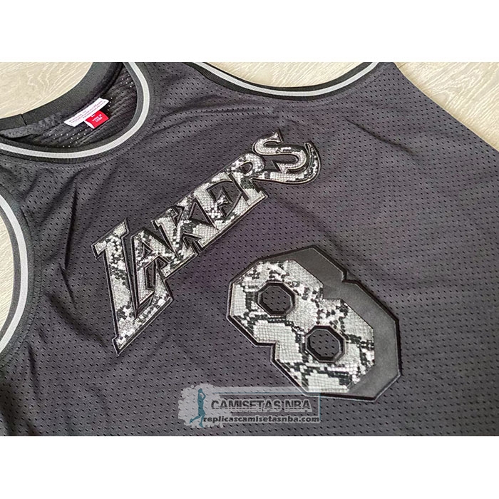 Camiseta Los Angeles Lakers Kobe Bryant NO 8 Swingman Mitchell & Ness 1996-97 Negro